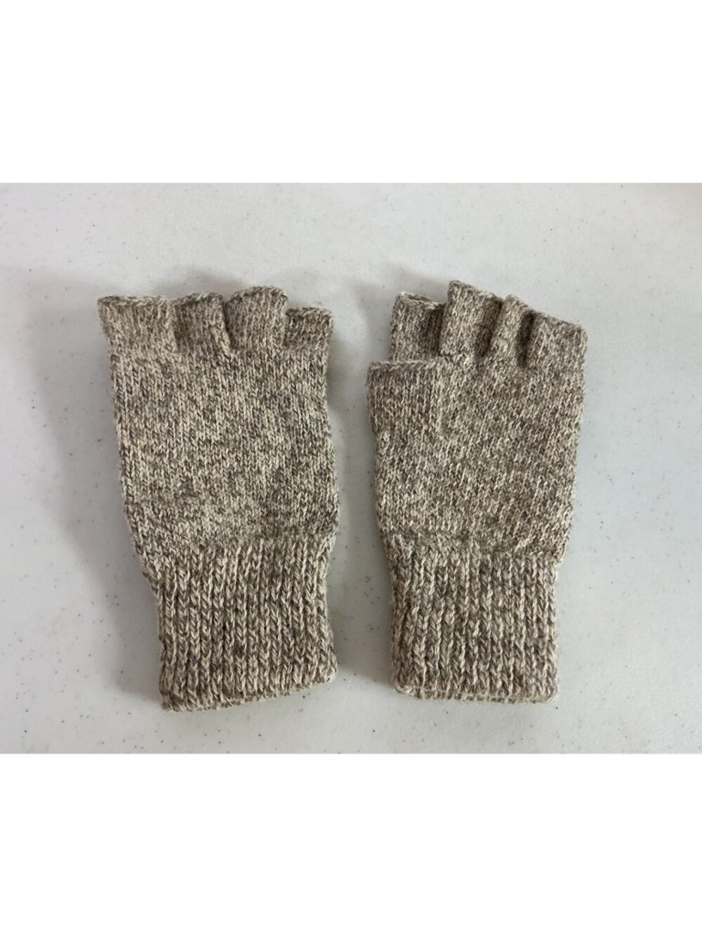 Vintage Rag Wool Fingerless Gloves Mens Large